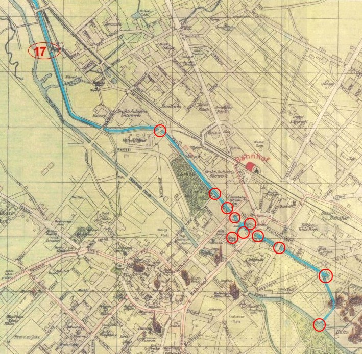 Mapa Kanału Kłodnickiego