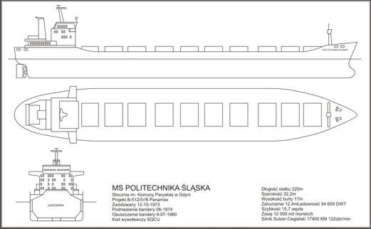 M/S Politechnika lska - rysunek