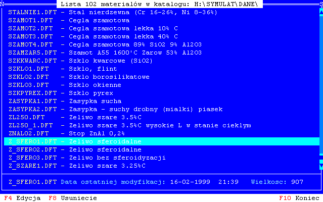 Baza danych o materiałach